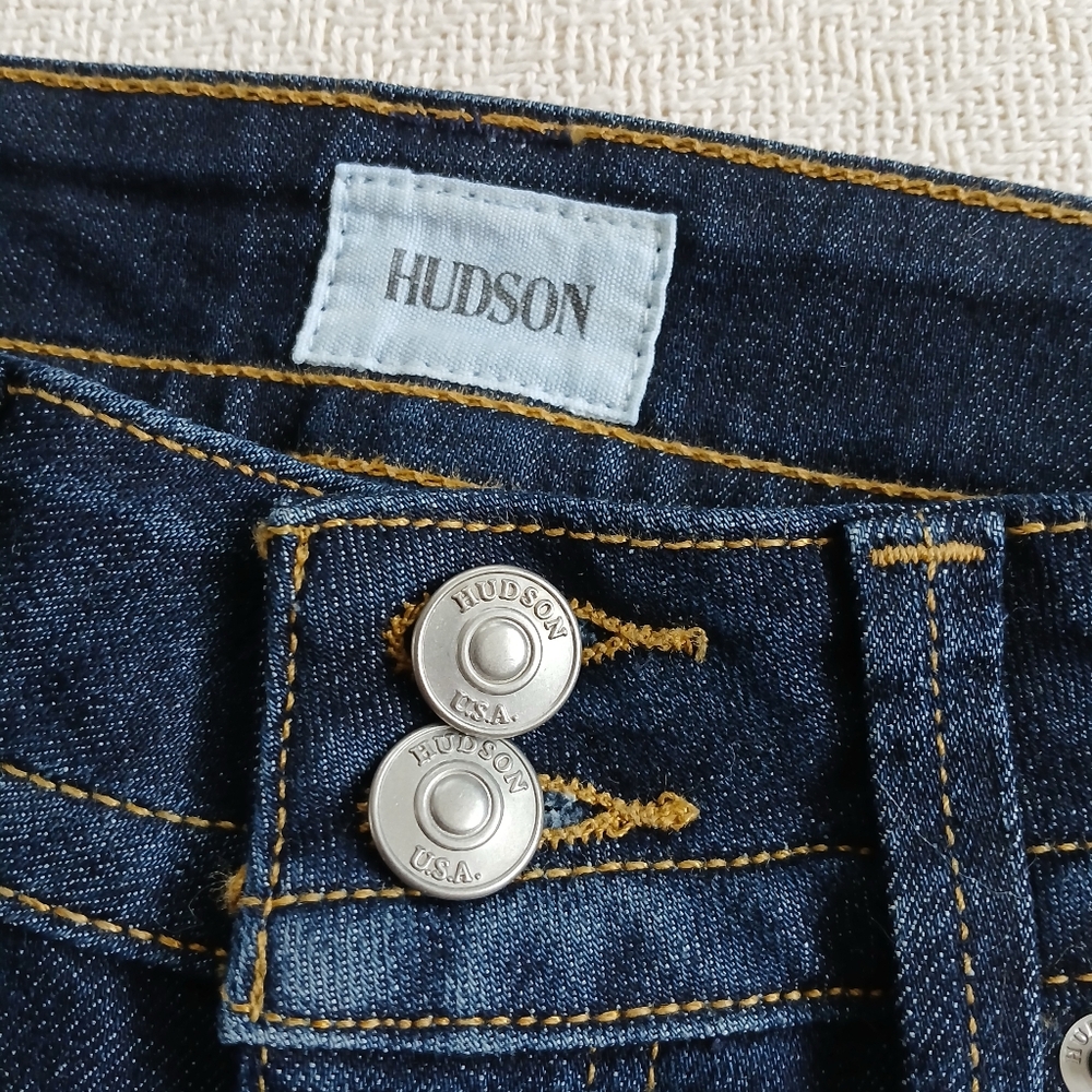 hudson ♡ capri cuffed malibu jeans 24 y2k mcbling euro low rise columbia wash - Picture 3 of 11